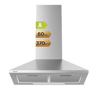 CIARRA Cappa Aspirante 60 cm CAS6201A cappa da cucina 370m3/h 3 Velocità illuminazione a LED Evacuazione Esterna/Ricircolo