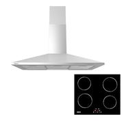 CIARRA Cappa Aspirante 90 cm e Piano Induzione da Incasso a 4 zone Set/Combinazione CBCS9201 Cappa Aspirante 90 cm e CABBIH4-D Piano con Power Booster 60 cm Nero