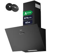 CIARRA CBCB6762A Cappa Aspirante Inclinata 60 cm 60dB Nero