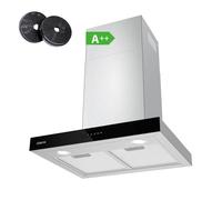 CIARRA CBCS6102 Classe A+++ Cappa Aspirante 60 cm 650 m³/h Touch Control 4 Livelli Inclusa Booster Scarico Ricircolo Aria Montaggio a Parete Acciaio Inox con Filtri Carbone CBCF003