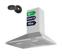 CIARRA CBCS6201 Cappa Aspirante 60 cm - Classe A++ - 370m³/h - 3 Velocità - Scarico/Ricircolo - con Filtro CBCF002X2
