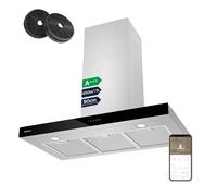 CIARRA CBCS9102 Classe A+++ Cappa Aspirante 90 cm - 650m³/h -Controllo Touch & WiFi - 4 Velocità con Booster - Filtro a Carbone CBCF003 Incluso