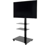 Ciatti Mobile TV Supporto TV e Sistema Audio 3 Ripiani e Ruote Peso Max 30 Kg Dimensione Massima 65 Pollici colore Nero - TROLLEY 65