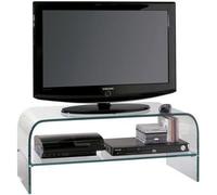 Ciatti Supporto per Televisori in Cristallo 110x40x40 cm Peso Massimo 40 Kg con 2 Ripiani - GLASS 110