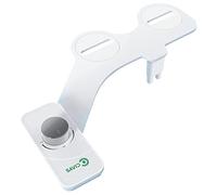 Ciays Bidet per WC non elettrico, con doppio ugello per lavaggio frontale/posteriore, controllo della pressione regolabile, argento/bianco
