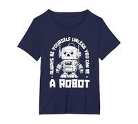 Cibernetica Tecnologia Intelligenza - Cyborg Robot Robotica Maglietta, Donna Plus-Size, Navy, 2X