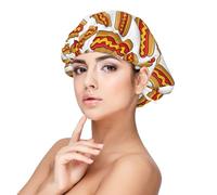 Cibo da fast food,Cuffia da notte in raso per adulti - Cuffia da notte elastica per donna, copricapelli per la notte