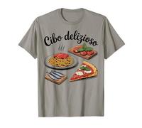Cibo Delizioso Cucina Italiana Pasta Pizza Design Maglietta