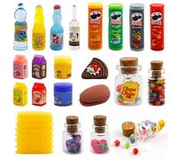 Cibo e Bevande Miniatura, 21 Pezzi Cibo e Bevande in Miniatura, Set di Accessori per la Casa delle Bambole 1/12 Mini, Mini-Cibo Miniatura, per Bambole Decorazioni in Miniatura