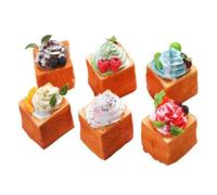 cibo finto. Food 2pcs Simulation Cake Model Lifelike Desserts Ornament For Home Desktop Shop Kitchen Decoration Fake Desserts(A)