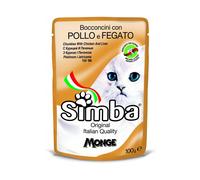 CIBO GATTO MONGE SIMBA 100 G POLLO E FEGATO