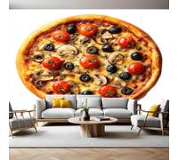 Cibo Gourmet Fotomurale da Parete 250 x 175 cm Pizza alla frutta Carta da parati TNT Murale 3D Moderna Poster Gigante Design Carta per Pareti Soggiorno Camera de Letto Sala Ufficio