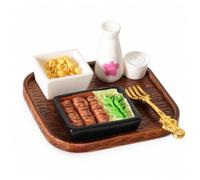 Cibo Miniatura per Casa delle Bambole, style to 3 | plastica resistente - sushi - bottia sake - per dollhouse - micro paesaggio - include vassoio - per micro paesaggio