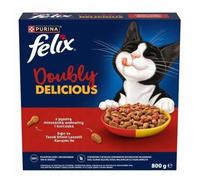 Cibo per gatti Felix Doubly Delicious con un delizioso mix di manzo e pollo 800 g