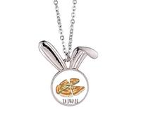 Cibo Pizza Taiwan Viaggio Art Deco Moda Coniglio Collana Ciondolo Bunny Animal Gioielli Regalo