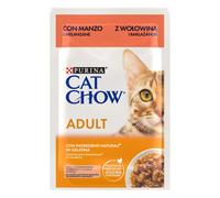 Purina Cat Chow Adult Umido Gatto in Gelatina 85 gr: Manzo e Melanzana