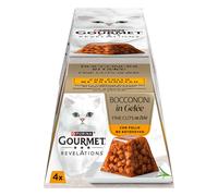 Cibo umido per gatti PURINA GOURMET™ Bocconcini in Gelée con Pollo 4x57 g Oro