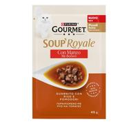 Purina Gourmet Soup Royale Filetti in brodo di cottura 45 gr Manzo - confezione da 12 pezzi - Cibo umido per gatti - 1° ORDINE? scegli lo sconto BZR5 / BZR20 + 200 punti fedeltà