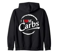 Cibo Umorismo Amore Carboidrati Patate Pane Pasta Carb Load Felpa con Cappuccio