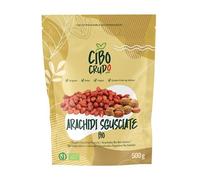 Cibocrudo Arachidi Sgusciati Biologici Crudi - 500Gr - Non Tostate e Senza Sale, Arachidi Crude Non Salate, Ricche di Sali Minerali, Etichette in Italiano
