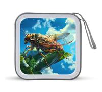 Cicada - Custodia porta CD con stelo verde, portatile, capacità 40 DVD, organizer per auto, viaggi, Stile:, Taglia unica