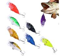 Cicada di, esche di cicala per il basso,I wobblers di bordo 8 Pezzi esche di simulazione - Cicada realistica a manovella d'acqua dolce con colore brillante per gli amanti, Amici