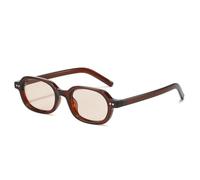 Cicano Occhiali da sole ovali a occhi di gatto per le donne piccoli Y2k alla moda rettangolo stretto occhiali da sole skinny, Campione del tè