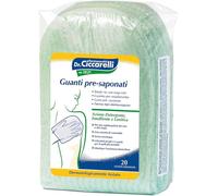 Dr Ciccarelli, Guanto Pre-saponato Monouso, Deterge Delicatamente e Rapidamente il Viso e il Corpo Senza l'Uso dell'Acqua, Dermatologicamente Testato, 100% Made in Italy, 20 Pezzi