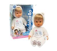 Cicciobello - Cutie Bear Bambola Interattiva Con Funzione Pianto E Tutina Bianca Ad Orsetto, Alta 42 Cm, Smette Di Piangere Con Il Ciuccio, Gioco Educativo Per Bambini 2+