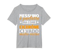 ciceróne Regalo Divertente - Nessuno è Perfetto ma Come cice Maglietta, Donna Plus-Size, Grigio Melange, 1X