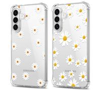 Ciciber Ttusy Confezione da 2 custodie per Samsung Galaxy S26 Plus, custodia trasparente con design, grazioso motivo floreale morbido TPU trasparente margherita cover per telefono da donna antiurto