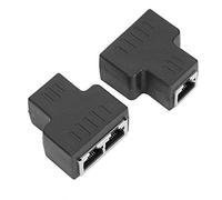 ciciglow Adattatore Cavo Ethernet 1 Ingresso 2 Uscite RJ45 Connettore LAN Splitter di Rete, Prolunga per Cavo Internet, Compatibile con ADSL, Switch, TV, Apparecchiature Wireless (Black)