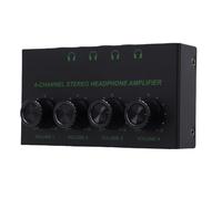 ciciglow Amplificatore per Cuffie a 4 Controllo del Volume Individuale Amplificatore per Cuffie Stereo Alimentatore per Utenti Flessibili