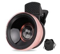 ciciglow Clip per Obiettivo Universale Professionale per Telefono HD 2 in 1, Obiettivo Clip Macro Grandangolare 0,45X, Macro 12,5X Compatibile con Tablet Cellulare (oro rosa)