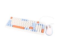 ciciglow Combo con Tastiera e Mouse Cablato, Tastiera e Mouse per Computer con Cavo USB, Set di Mouse per Tastiera da Gioco (Lake Blue)