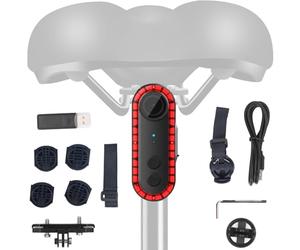 ciciglow Combo Luce Posteriore per Bici, Telecamera per Bici con Fanale Posteriore Supporta la Registrazione in Loop Rilevamento Video in Tempo Reale 1080P del Veicolo per Mountain