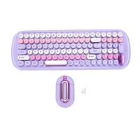 ciciglow Combo Tastiera e Mouse Wireless, Copritasti Rotondi per Macchina