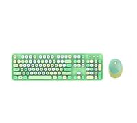 ciciglow Combo Tastiera e Mouse Wireless, Set Tastiera e Mouse Wireless 2.4G, Copritasto con Sospensione Circolare Compatibile con PC Portatile (GREEN)