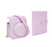 ciciglow Custodia Protettiva per Mini Fotocamera da 12, Copertura Superiore Rimovibile in Pelle PU con Tracolla Regolabile, Borsa da Trasporto per Album Fotografico con 64 Tasche per