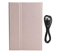 ciciglow Custodia Protettiva per Tastiera Bluetooth, Custodia per Tastiera Intelligente in Pelle PU con Set di Tastiera per Tablet Touchpad per Tab S7 T870 T875(Oro rosa)