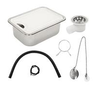 ciciglow Kit Lavello Cucina a Vasca Singola per Kit Lavello Cucina in Acciaio Inossidabile 304, Salvaspazio, Prestazioni Sicure per Casa, Barca