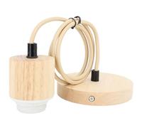 Ciciglow Lampada a Sospensione in Legno E27, Vintage Kit con Cavo e Base per Lampada a Sospensione a Soffitto in Legno Beige
