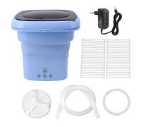 ciciglow Lavatrice Portatile, Mini Lavatrice Pieghevole Grande capacità Asciugatura Soft Centrifuga Piccola Rondella con Coperchio Nero per Calzini Gonna Camicetta Vestiti per (Blu)