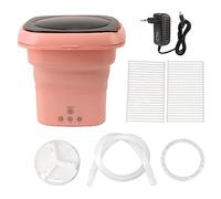 ciciglow Lavatrice Portatile, Mini Lavatrice Pieghevole Grande capacità Asciugatura Soft Centrifuga Piccola Rondella con Coperchio Nero per Calzini Gonna Camicetta Vestiti per (Rosa)