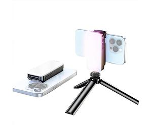 ciciglow Luce di Riempimento a LED per Fotografia, 53 Perline COB per Luci Soffuse Uniformi, Clip per Telefono, 2500K-9000K, Ricarica di Tipo C, Standby 12 Ore, Compatibile con Fotocamere