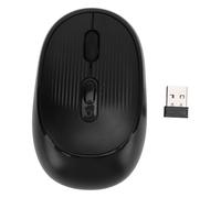 ciciglow Mouse Ottico Wireless, Mouse Wireless Silenzioso, Mouse Ottico Cordless Portatile 800 1600 2400 DPI 2.4G con Ricevitore USB per Laptop, Desktop (BLACK)