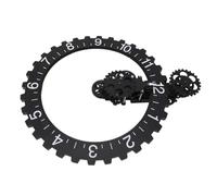ciciglow Orologio con Ingranaggi in Movimento 3D, Orologio Decorativo da Parete con Ingranaggio Meccanico su Lato, Ruota Rotativa, per Soggiorno Domestico (BLACK)