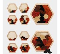 ciciglow Puzzle Prismatico Creativo in Legno Puzzle di varietà di Giocattoli per Bambini per Gioco Interattivo con Bambini 16 Pezzi