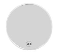 ciciglow Specchio Ingranditore 20X, Ventosa per Specchio Ingranditore Portatile per Un Facile Montaggio Specchio per Trucco Rotondo a Forte Aspirazione per Il Bagno (White)