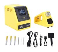 ciciglow Stazione di Saldatura Digitale, Kit Saldatore Intelligente da 120 W con Display LCD e Supporto per Pistola Termica, Riscaldamento Rapido 3S e Sospensione Automatica (Spina europea)